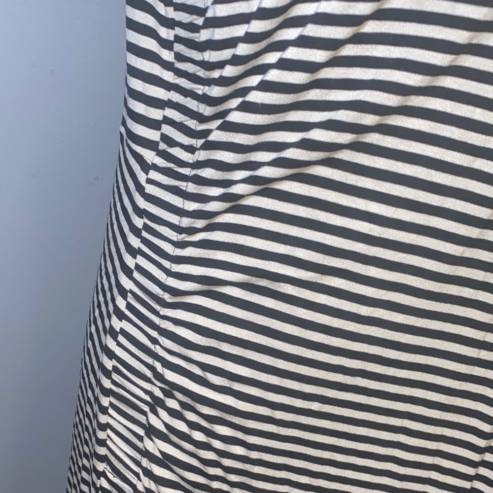 Cato Black and White Striped Short Sleeve Tee Dress - Picture 6 of 9